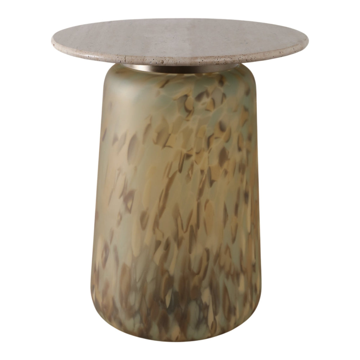 21" Madryn Short Art Table W/travertine Top, Green Accent & End Tables| Sagebrook Home