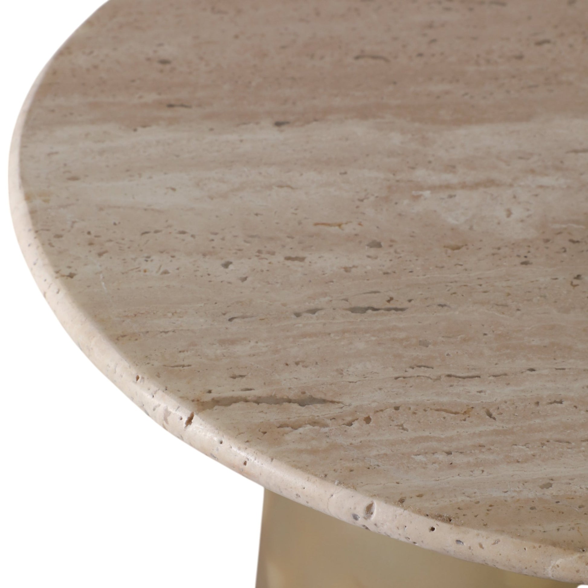 21" Madryn Short Art Table W/travertine Top, Green Accent & End Tables| Sagebrook Home
