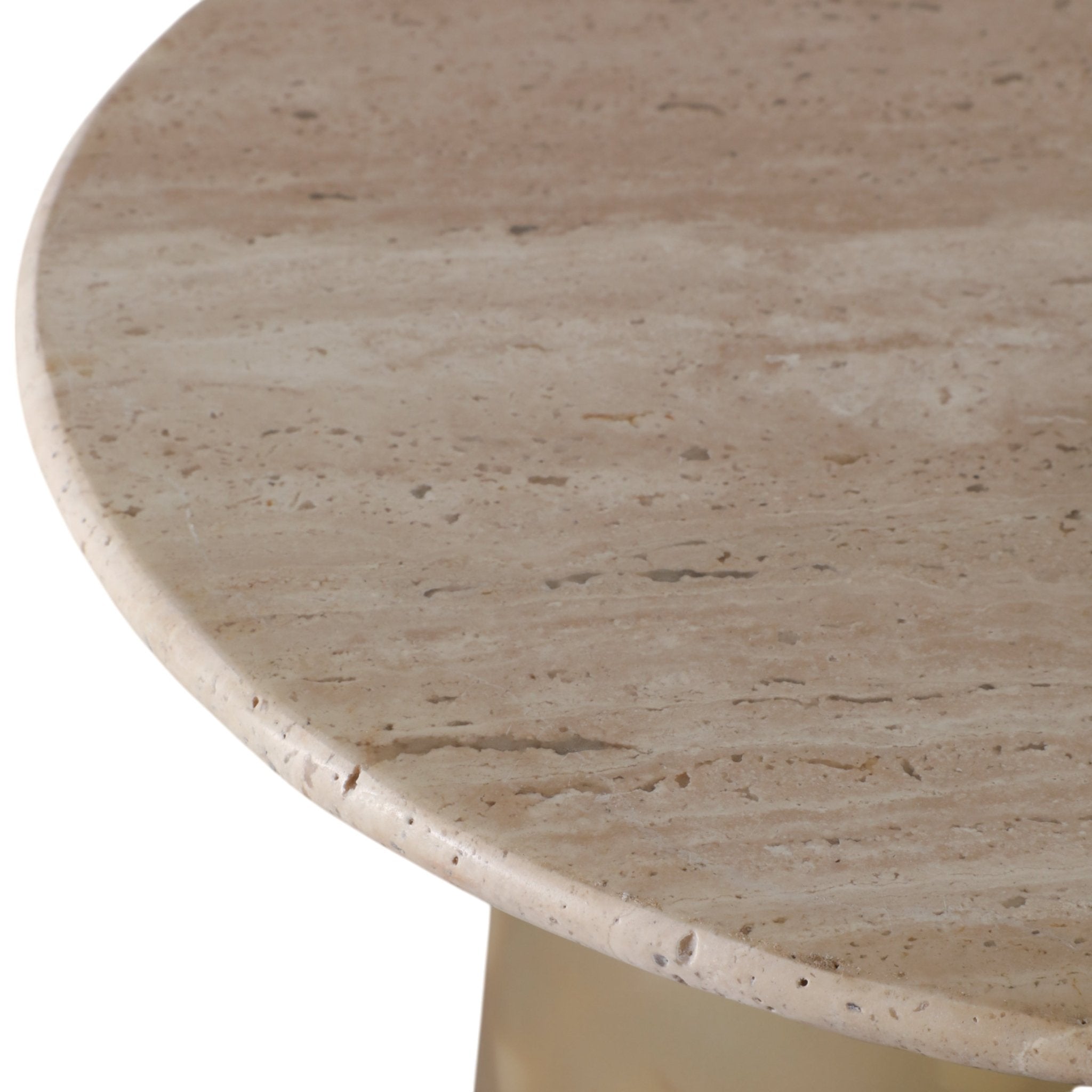 21" Madryn Short Art Table W/travertine Top, Green Accent & End Tables| Sagebrook Home