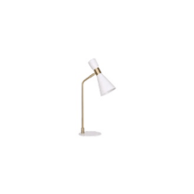 21" METAL TABLE LAMP, WHITE/GOLD - Al Rugaib Furniture