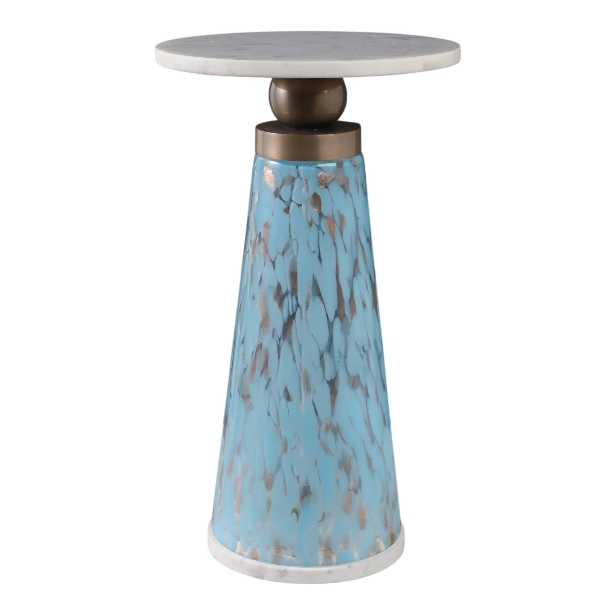 21" Olivos Art Table W/marble Top, Brown/amber Accent & End Tables| Sagebrook Home