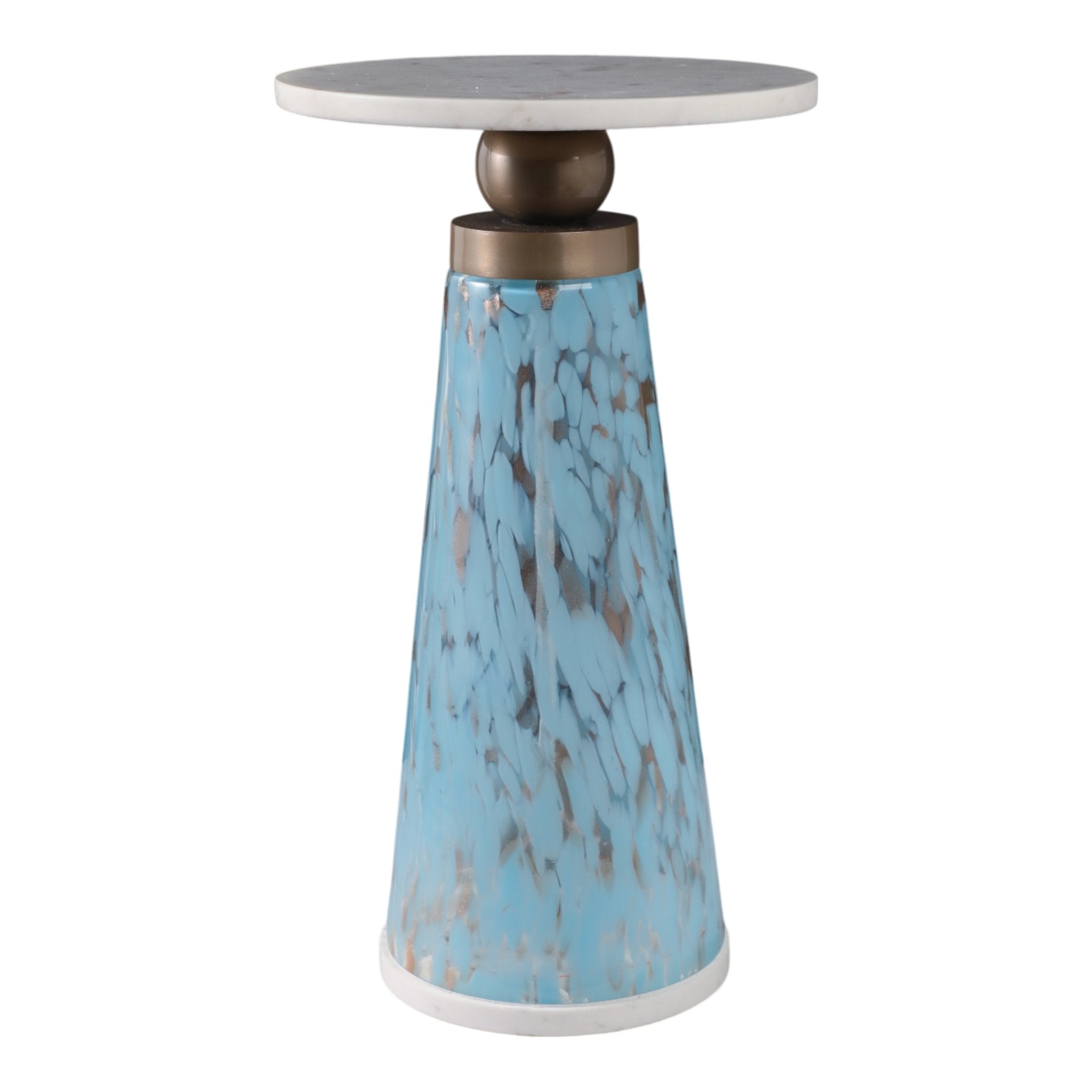21" Olivos Art Table W/marble Top, Brown/amber Accent & End Tables| Sagebrook Home