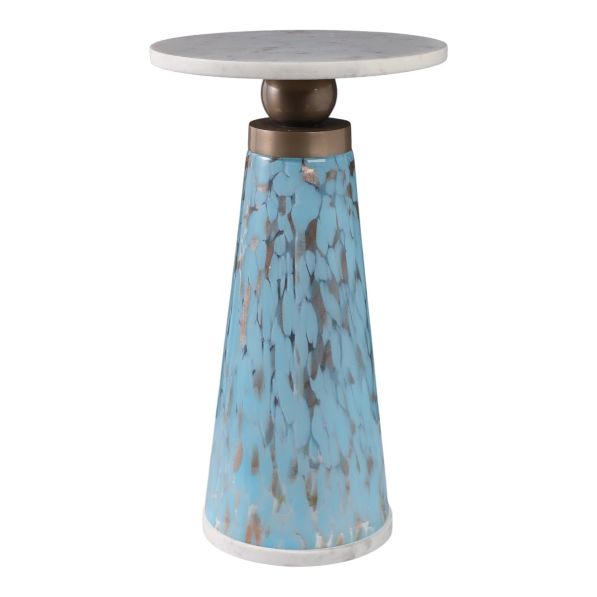 21" Olivos Art Table W/marble Top, Brown/amber Accent & End Tables| Sagebrook Home