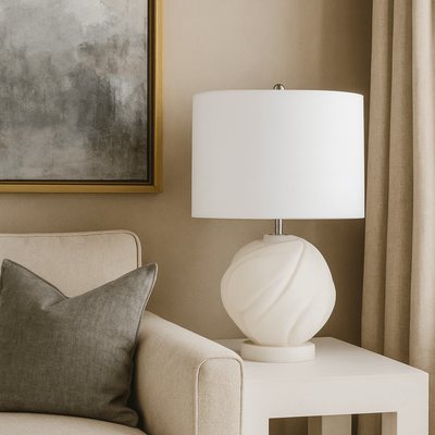 21" SUBLETE QUARTZ RESIN TABLE LAMP - Al Rugaib Furniture