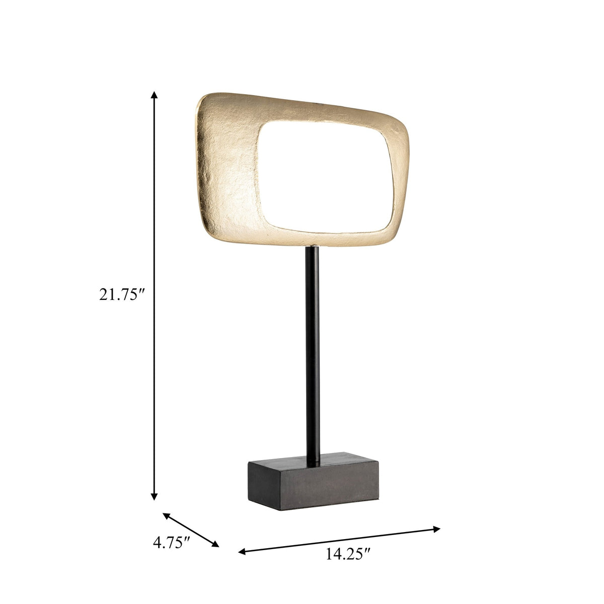 21.75" ALUMINUM RHOMBUS ON STAND, GOLD, KD Table Decors| Sagebrook Home