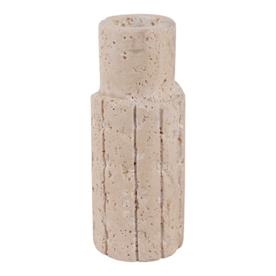 حامل مستدق من الحجر الجيري الخام بحواف خامة بمقاس 5X2 باللون البيج 5X2 RAW EDGE TRAVERTINE TAPER HOLDER, TAN