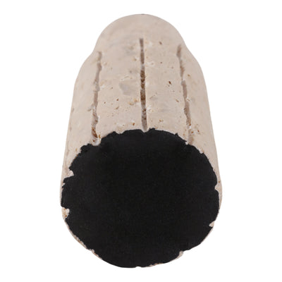 حامل مخروطي من الحجر الجيري الخام بحواف خشنة بمقاس 5X2 بوصة، لون بيج 5X2 RAW EDGE TRAVERTINE TAPER HOLDER, TAN