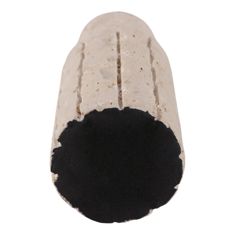 حامل مخروطي من الحجر الجيري الخام بحواف خشنة بمقاس 5X2 بوصة، لون بيج 5X2 RAW EDGE TRAVERTINE TAPER HOLDER, TAN