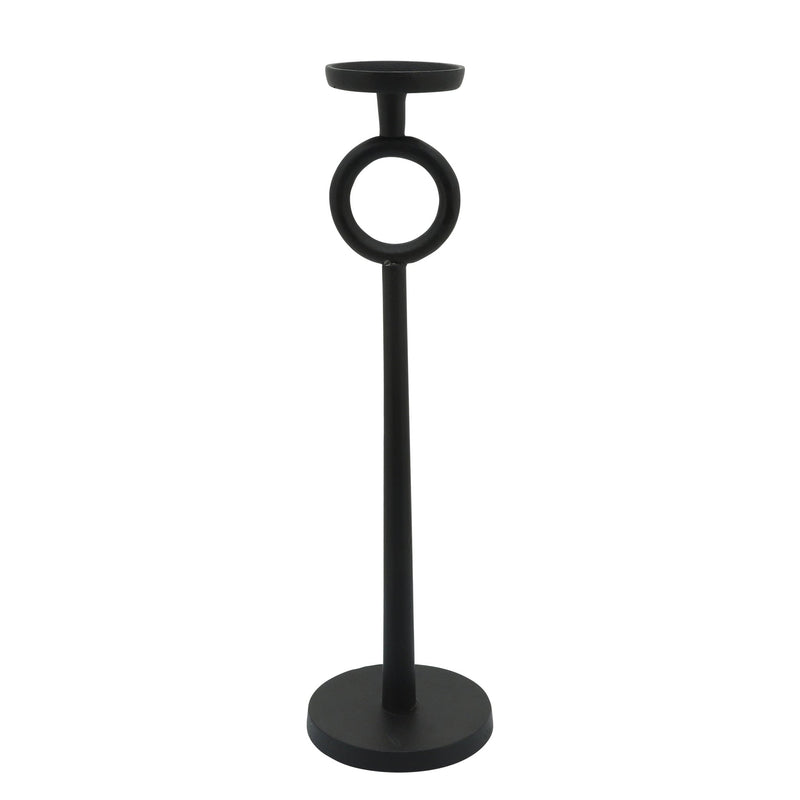 21"H METAL CANDLE HOLDER, BLACK - Al Rugaib Furniture