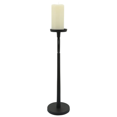 21"H METAL CANDLE HOLDER, BLACK - Al Rugaib Furniture