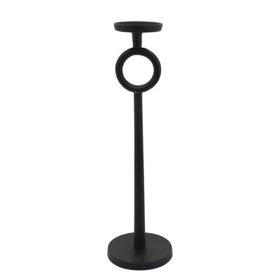 21"H METAL CANDLE HOLDER, BLACK - Al Rugaib Furniture
