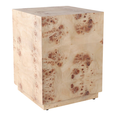 21x16" Burl Wood Block Accent Table, Tan - Al Rugaib Furniture