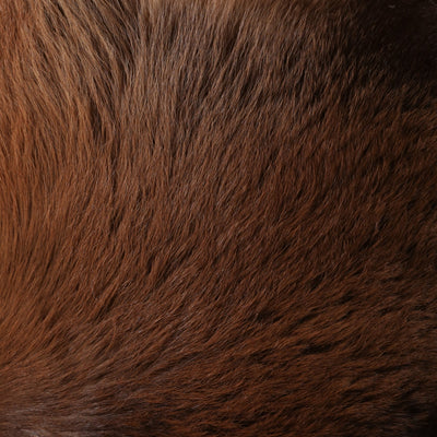 21x16" Hair On Hide Ottoman With Ball Feet, Brown - Al Rugaib Furniture