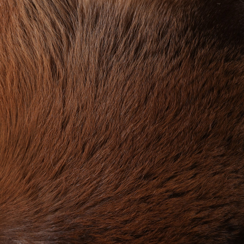 21x16" Hair On Hide Ottoman With Ball Feet, Brown - Al Rugaib Furniture