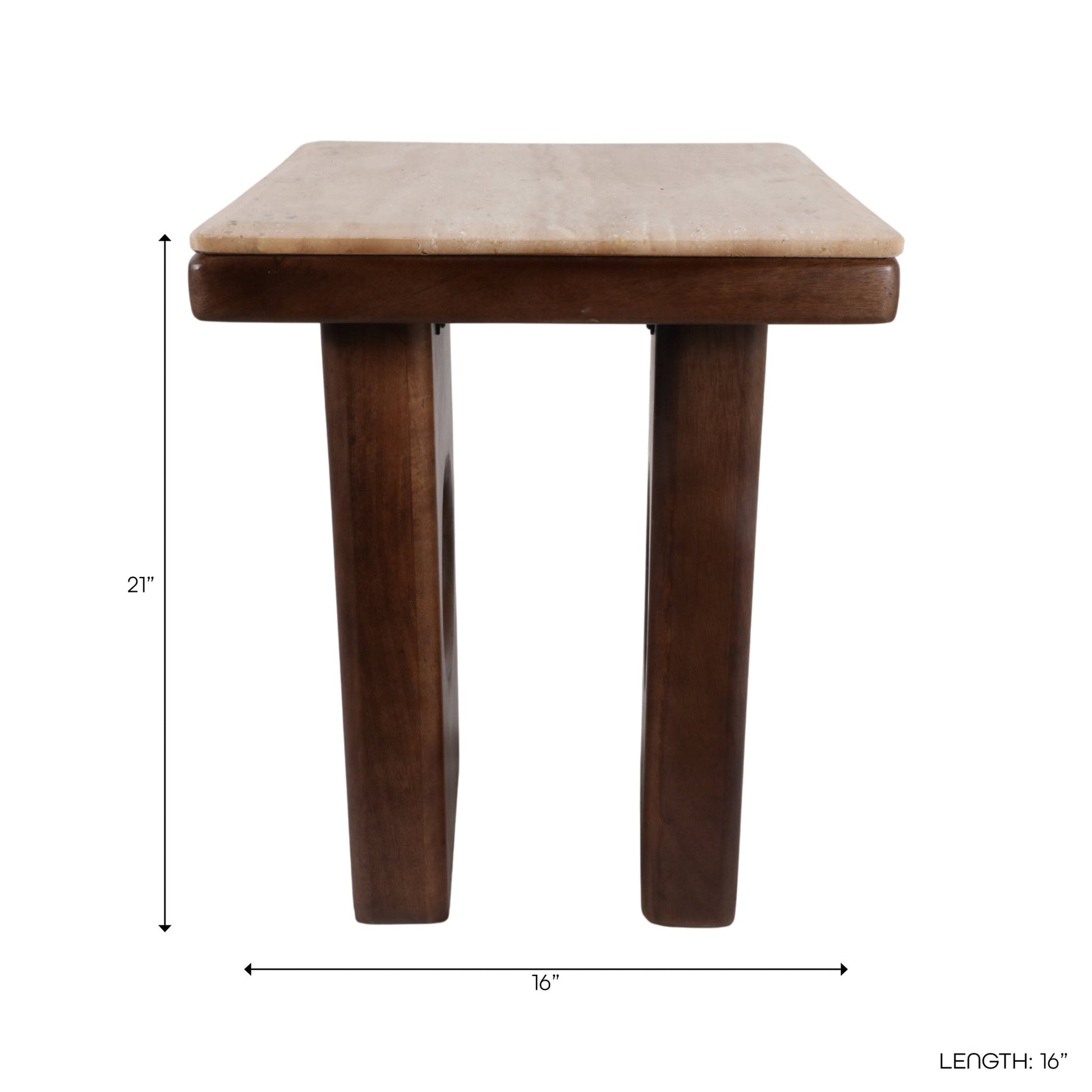 21x16" Rounded Edge Square Accent Table, Tan/br Kd Accent & End Tables| Sagebrook Home