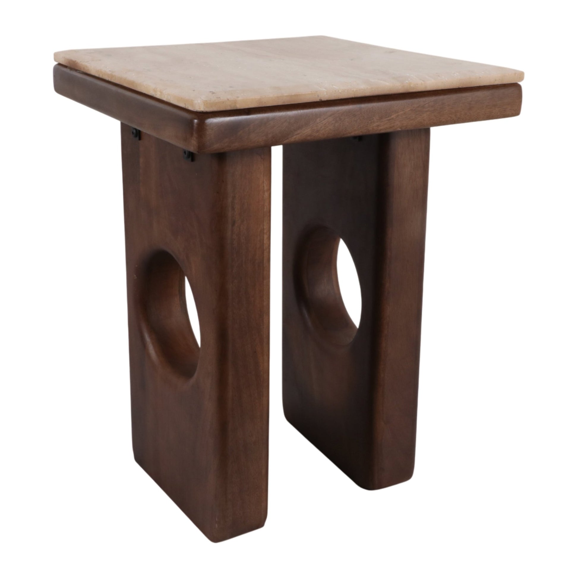 21x16" Rounded Edge Square Accent Table, Tan/br Kd Accent & End Tables| Sagebrook Home