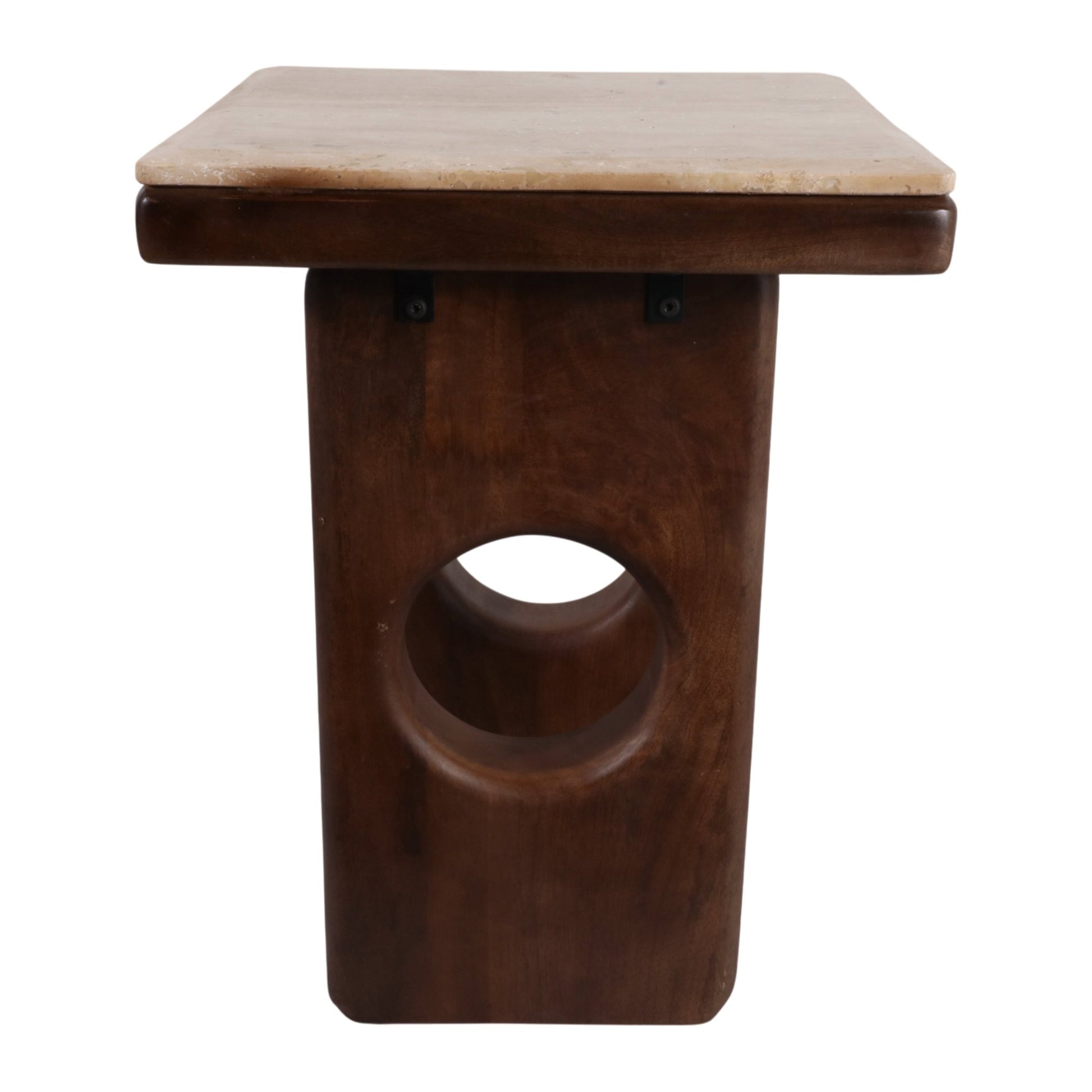 21x16" Rounded Edge Square Accent Table, Tan/br Kd Accent & End Tables| Sagebrook Home