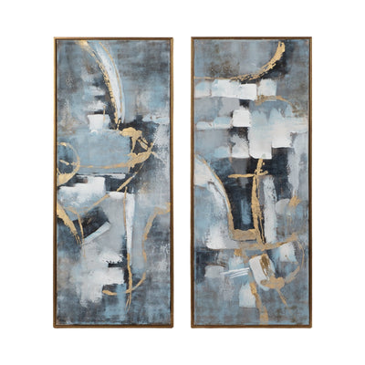 21X51 S/2, ABSTRACT OIL PAINTING, MULTI - Al Rugaib Furniture
