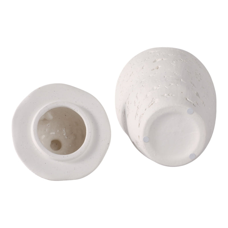 21x8" Cast Stone Finish Temple Jar, White - Al Rugaib Furniture