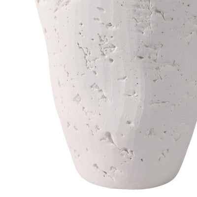 21x8" Cast Stone Finish Temple Jar, White - Al Rugaib Furniture