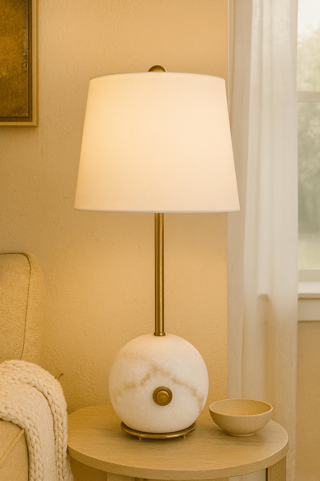 22" ASTER MARBLE TABLE LAMP Table Lamps| Sagebrook Home