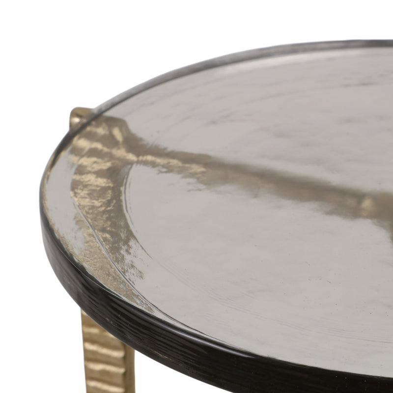 22" Bennington Tall Recycled Glass Accent Table - Al Rugaib Furniture