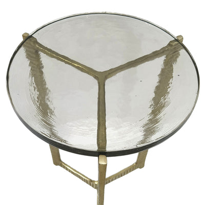 22" Bennington Tall Recycled Glass Accent Table - Al Rugaib Furniture