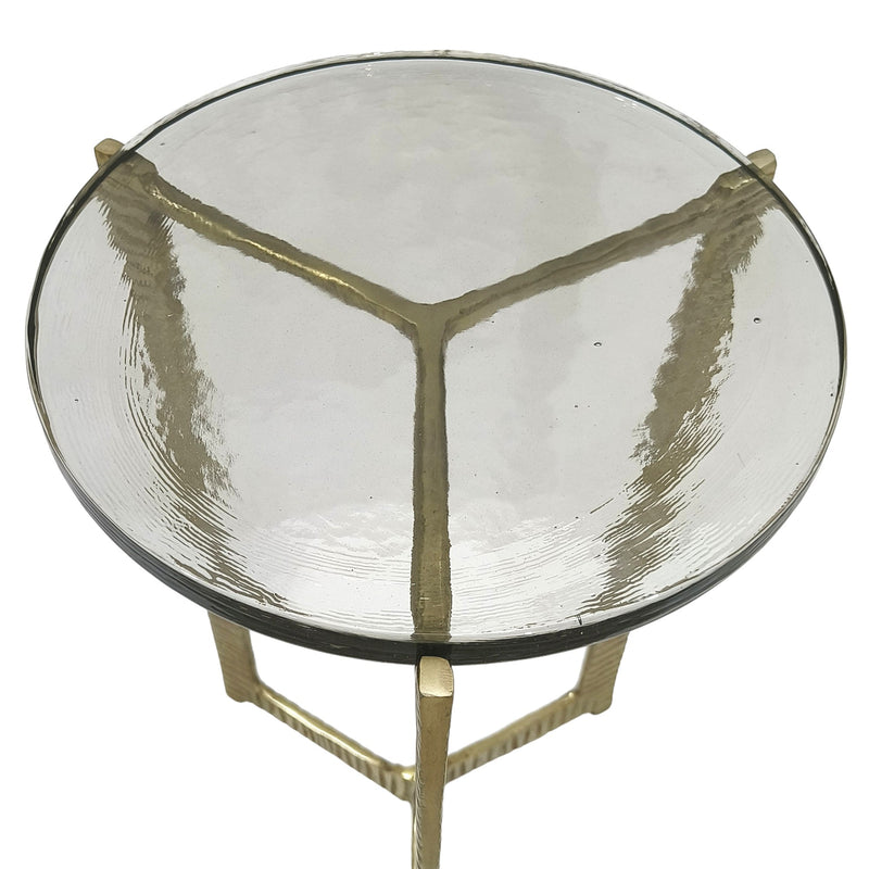 22" Bennington Tall Recycled Glass Accent Table - Al Rugaib Furniture