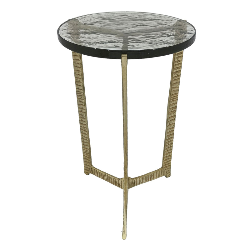 22" Bennington Tall Recycled Glass Accent Table - Al Rugaib Furniture