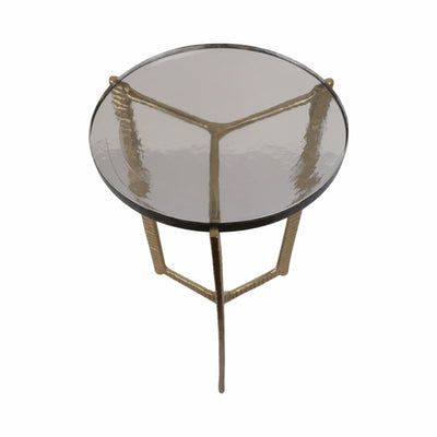 22" Bennington Tall Recycled Glass Accent Table - Al Rugaib Furniture
