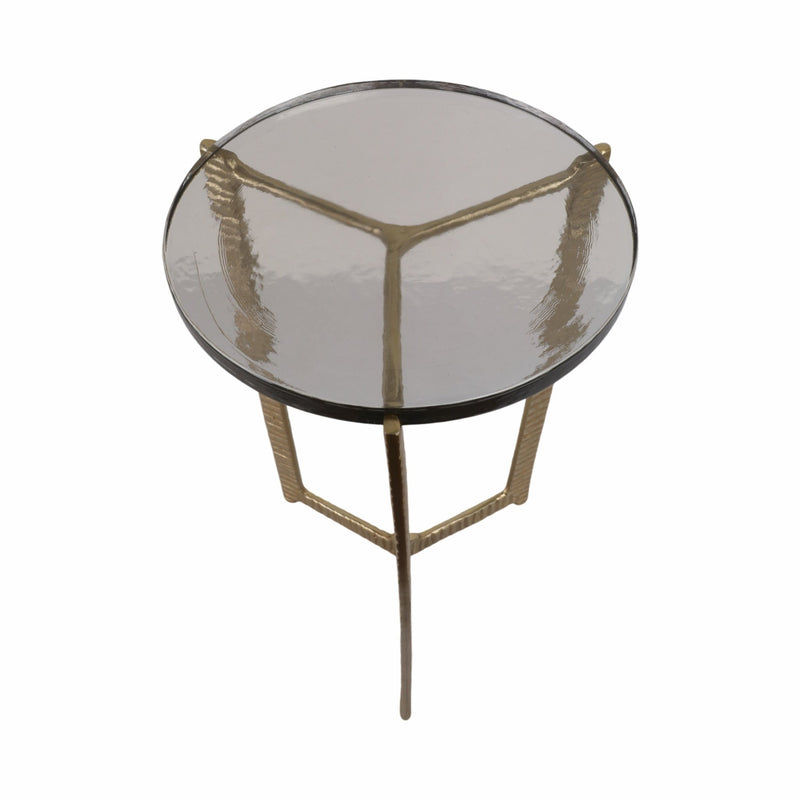 22" Bennington Tall Recycled Glass Accent Table - Al Rugaib Furniture