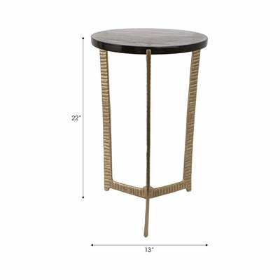 22" Bennington Tall Recycled Glass Accent Table - Al Rugaib Furniture