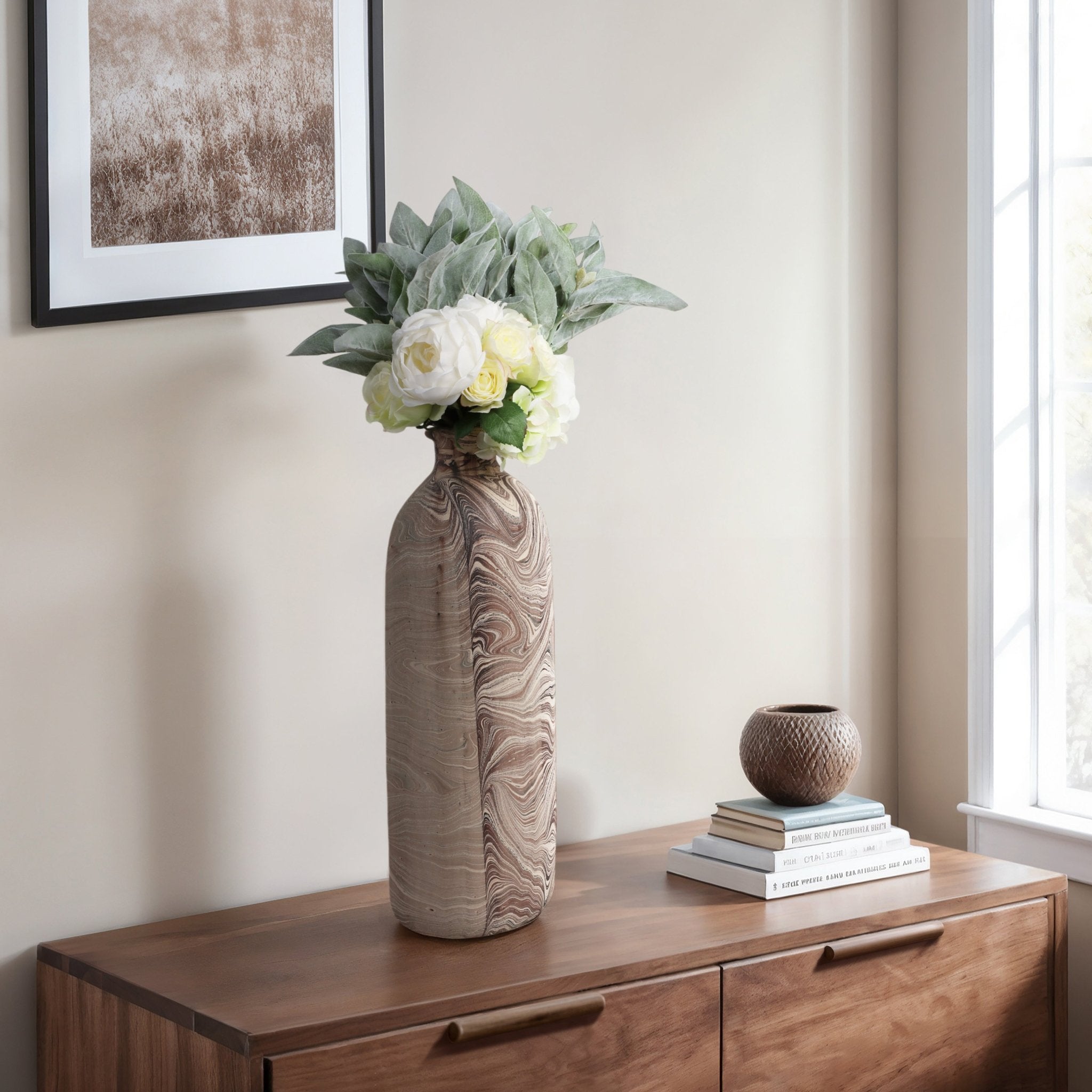 22" CARRANA LARGE BROWN ECOMIX VASE Vases and Jars| Sagebrook Home