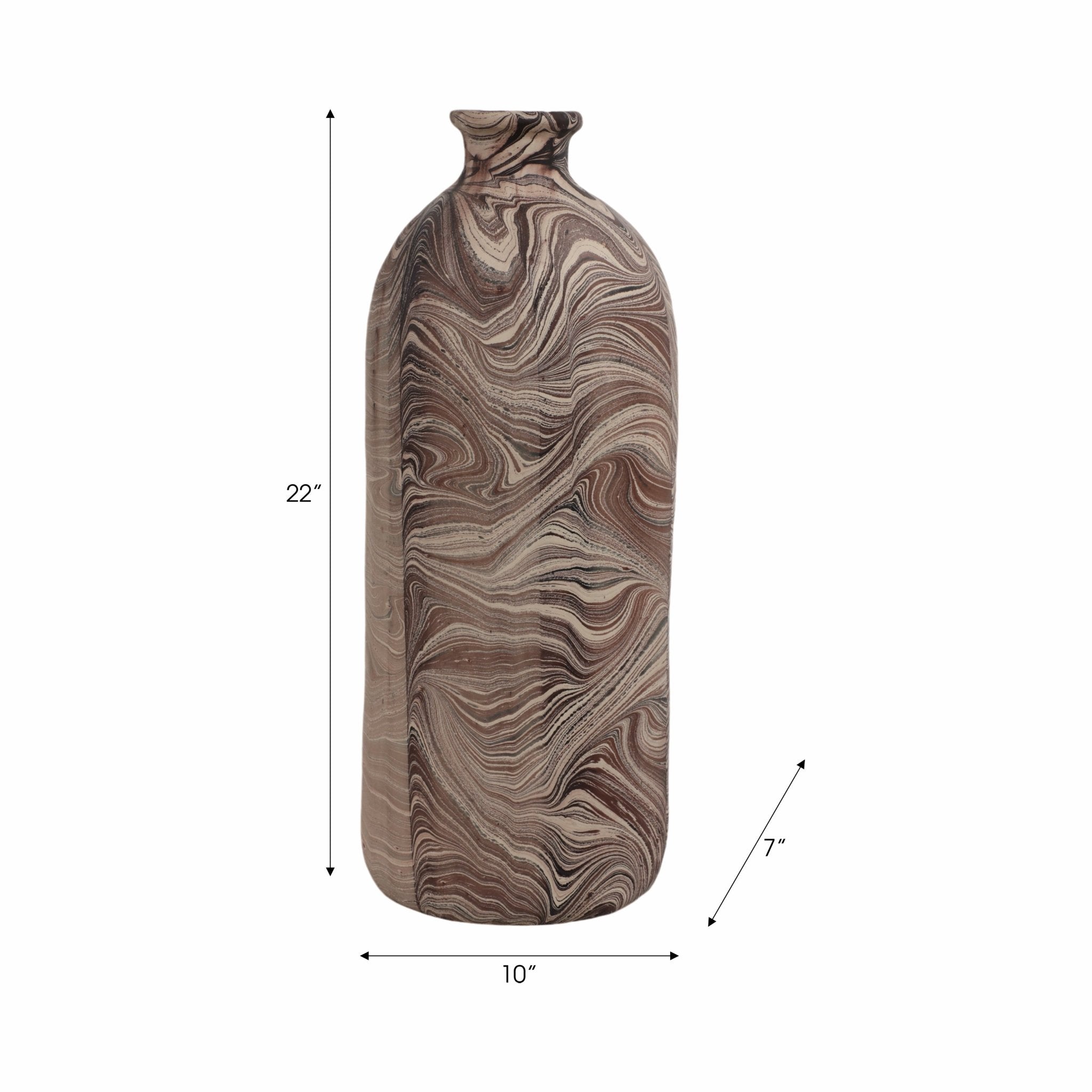 22" CARRANA LARGE BROWN ECOMIX VASE Vases and Jars| Sagebrook Home