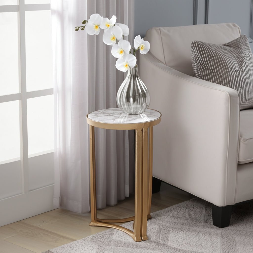 22" Ellendale Quartz Top Accent Table Accent & End Tables| Sagebrook Home