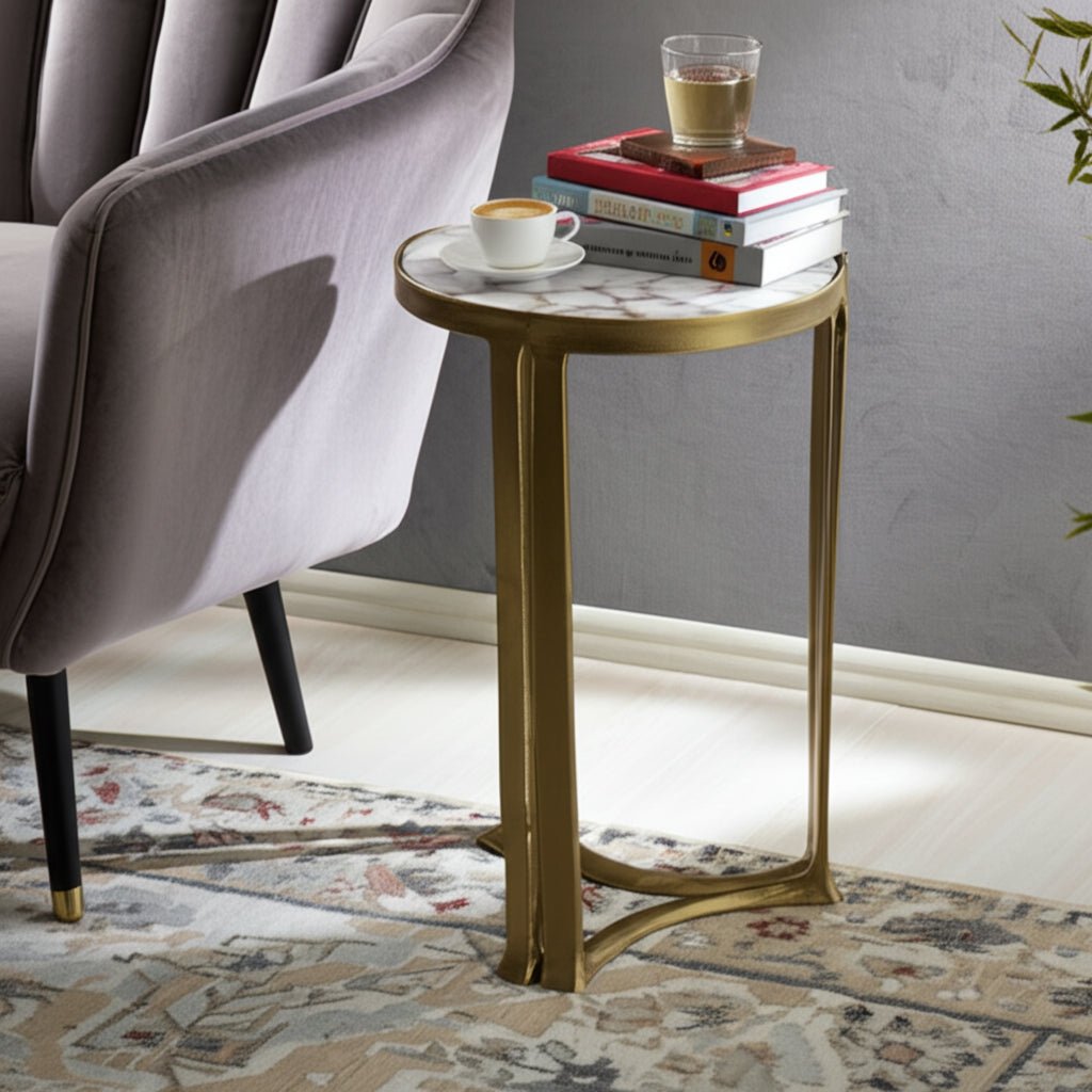 22" Ellendale Quartz Top Accent Table Accent & End Tables| Sagebrook Home