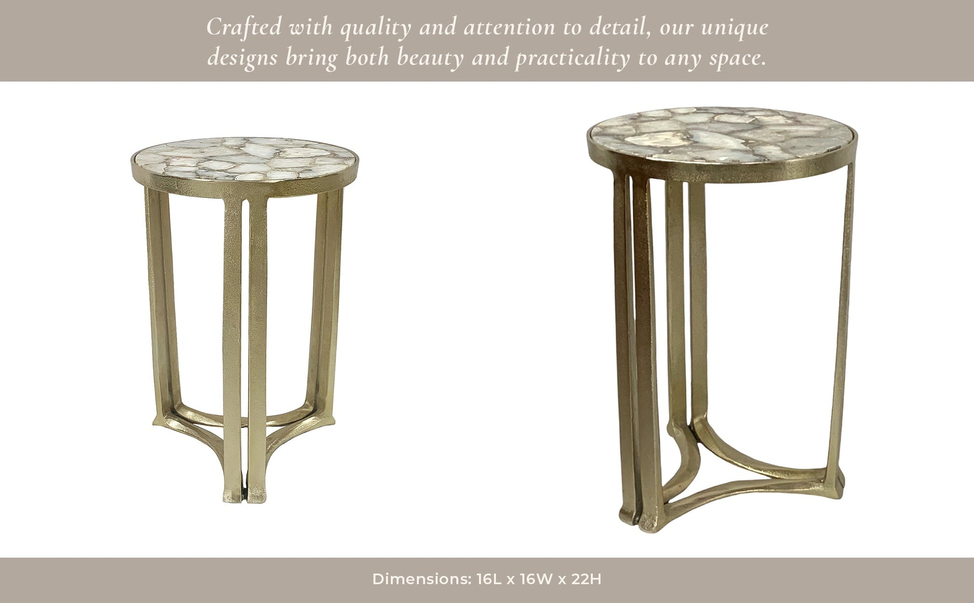 22" Ellendale Quartz Top Accent Table Accent & End Tables| Sagebrook Home