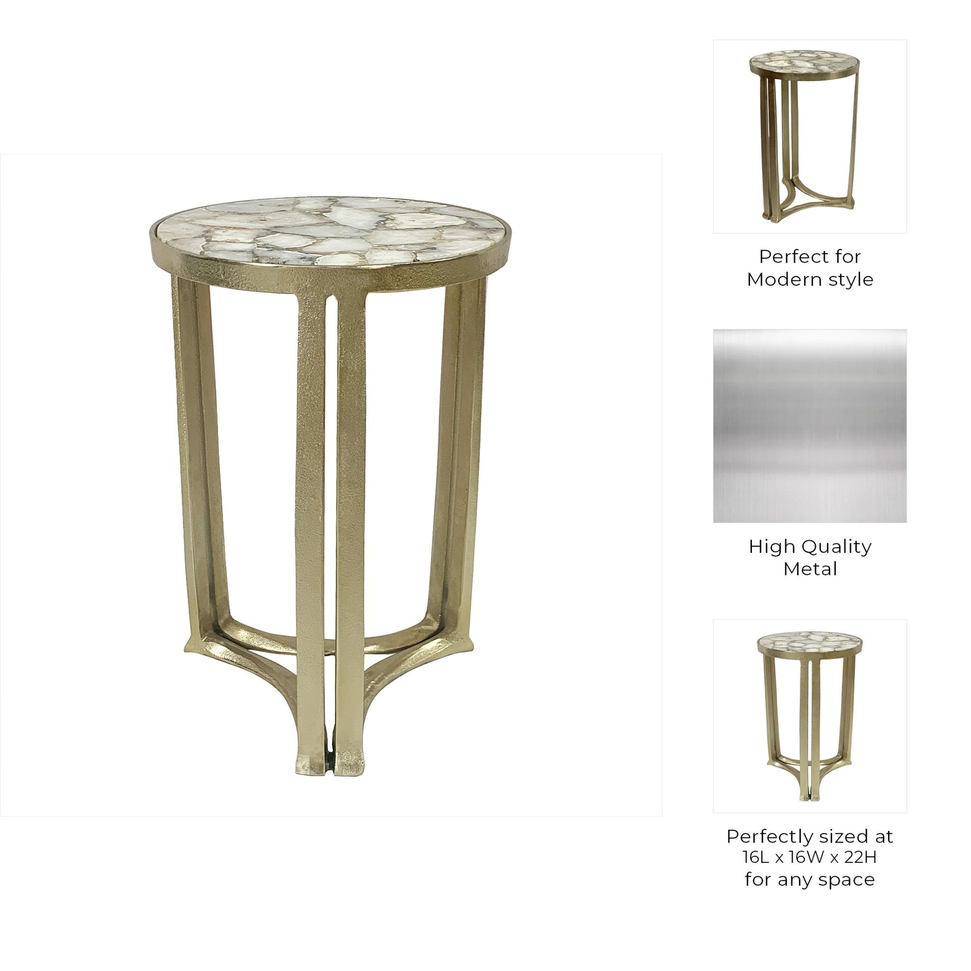 22" Ellendale Quartz Top Accent Table Accent & End Tables| Sagebrook Home
