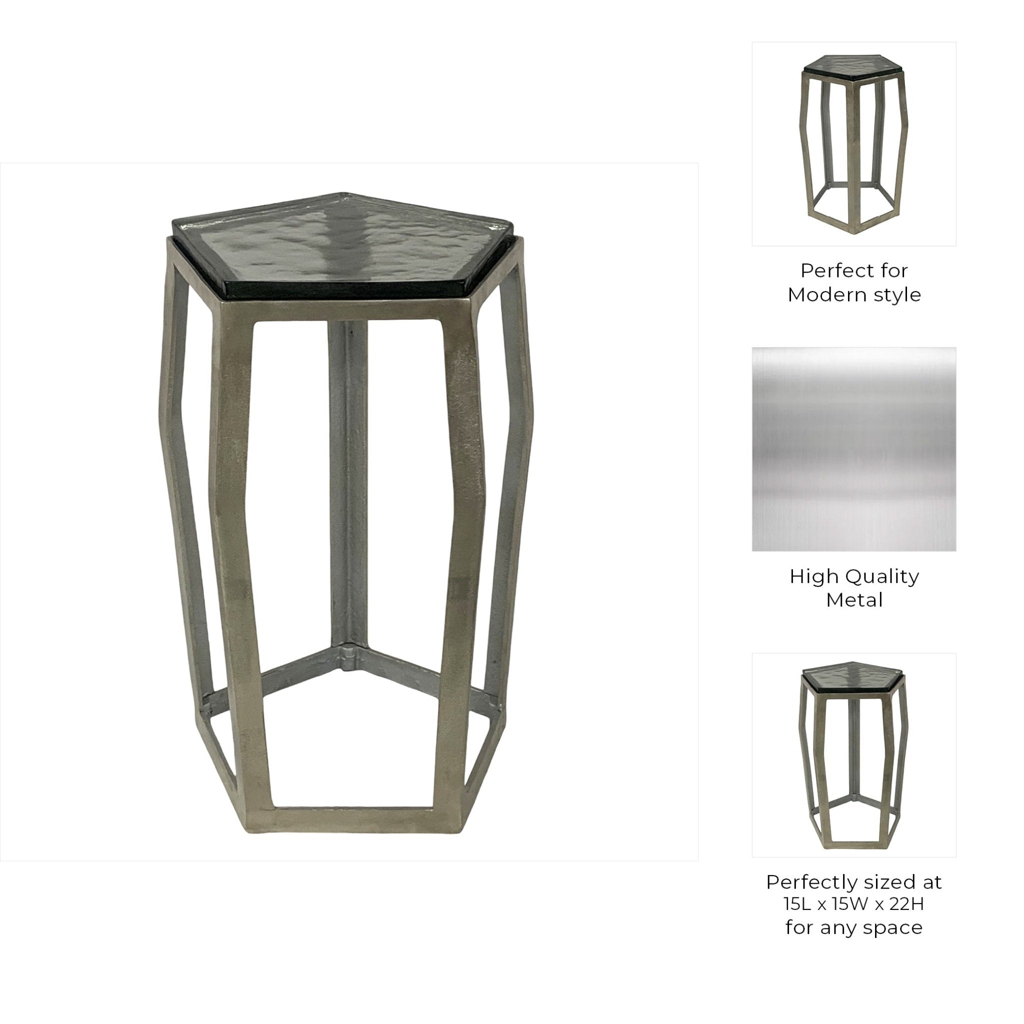 22" Hettinger Small Silver Accent Table Accent & End Tables| Sagebrook Home