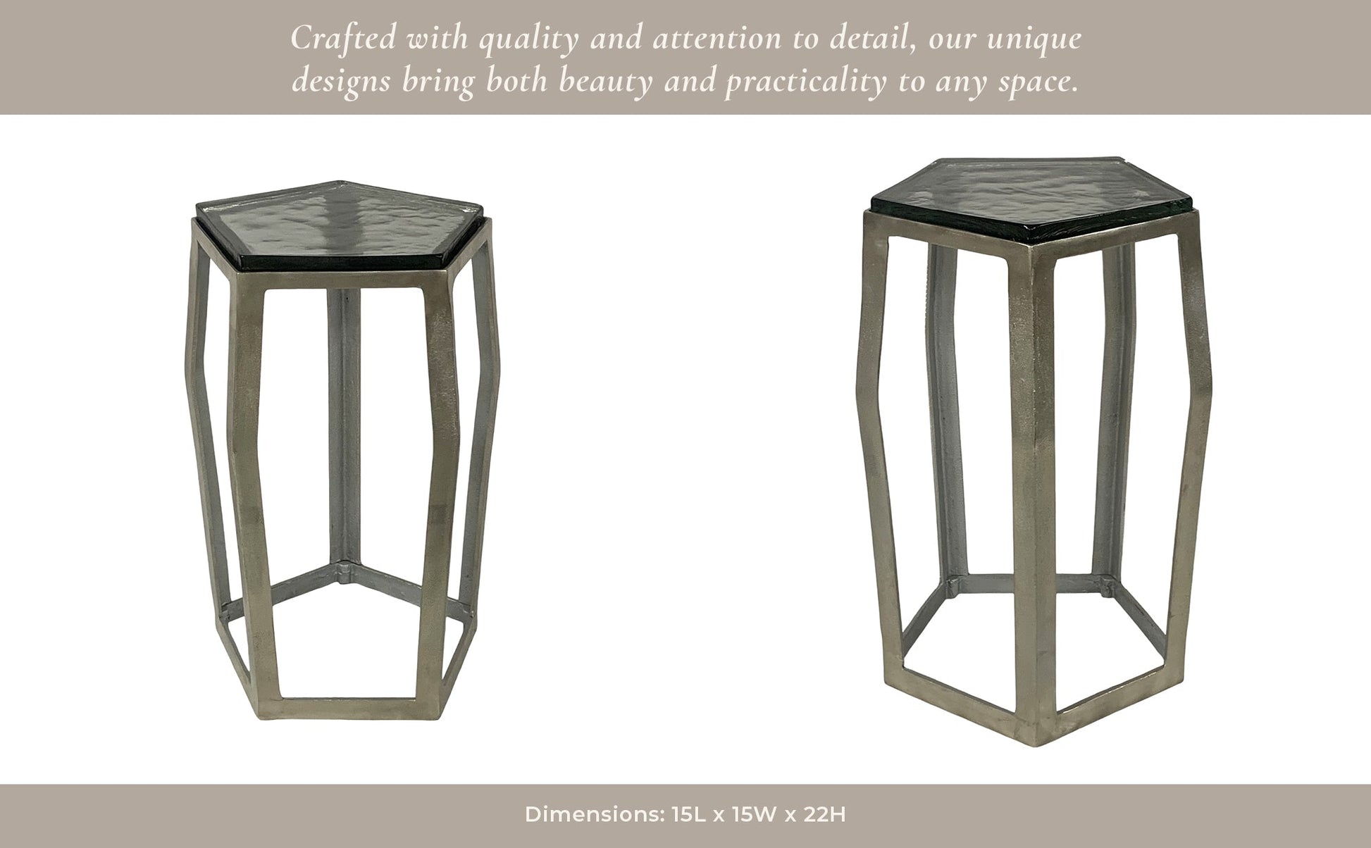 22" Hettinger Small Silver Accent Table Accent & End Tables| Sagebrook Home