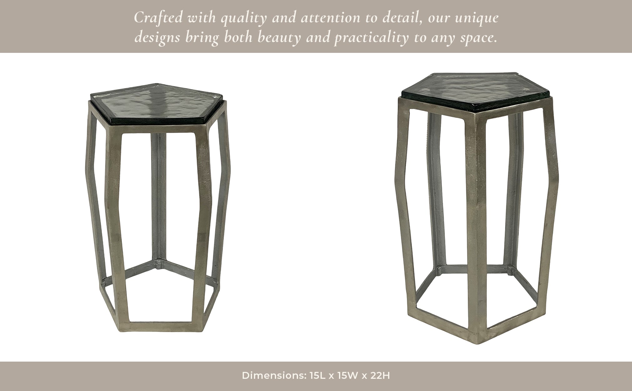 22" Hettinger Small Silver Accent Table Accent & End Tables| Sagebrook Home