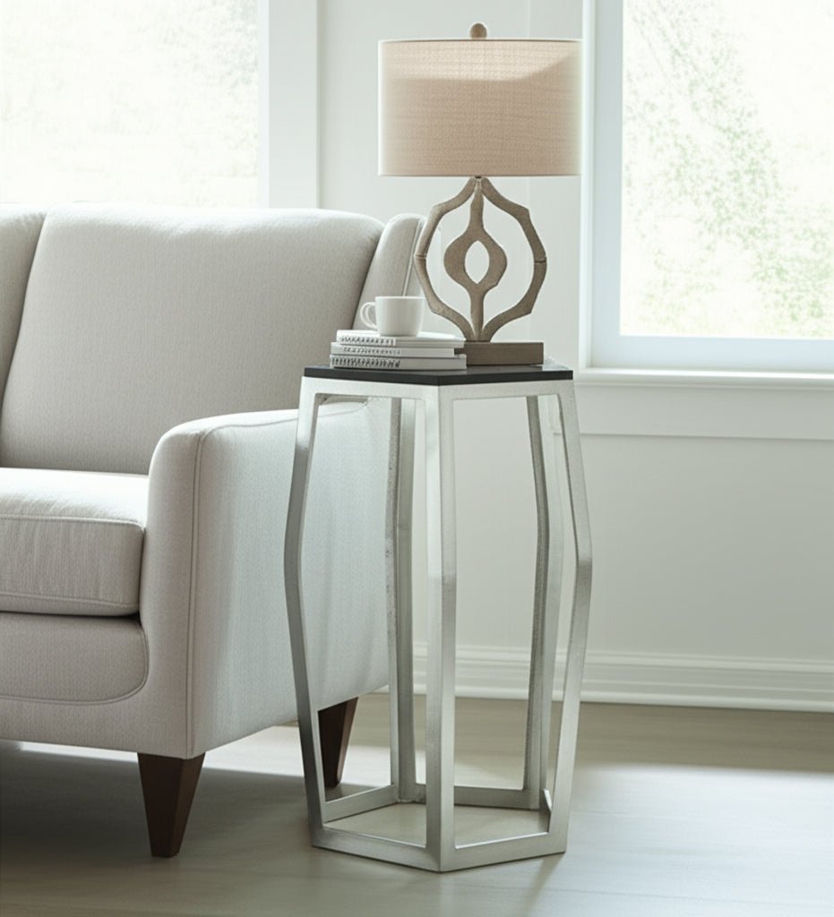 22" Hettinger Small Silver Accent Table Accent & End Tables| Sagebrook Home