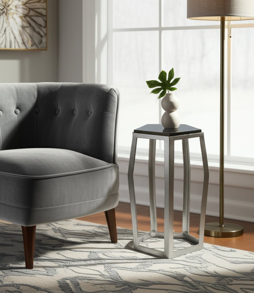 22" Hettinger Small Silver Accent Table Accent & End Tables| Sagebrook Home