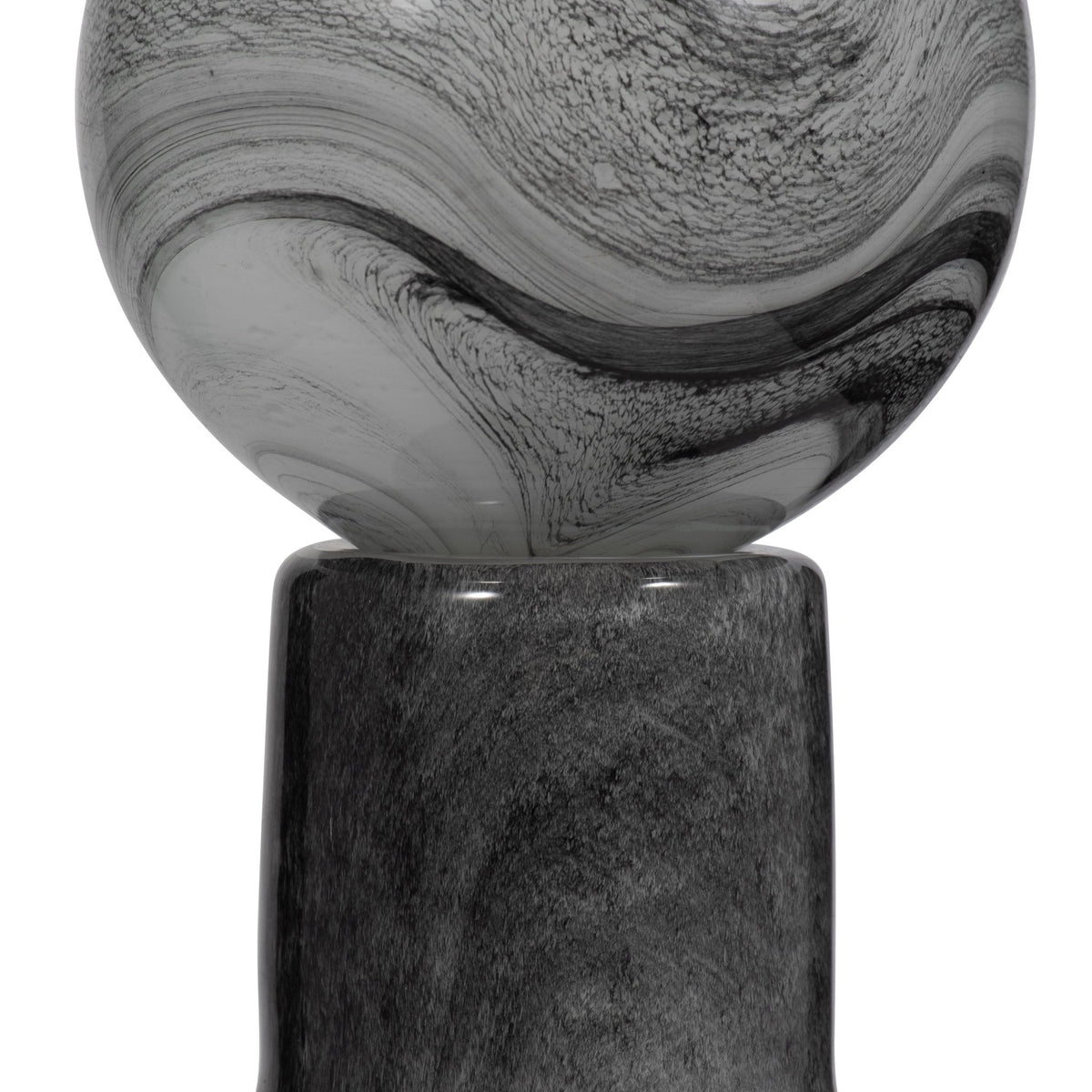 22" Katrina Gray Swirl Lidded Glass Bottle Vases and Jars| Sagebrook Home