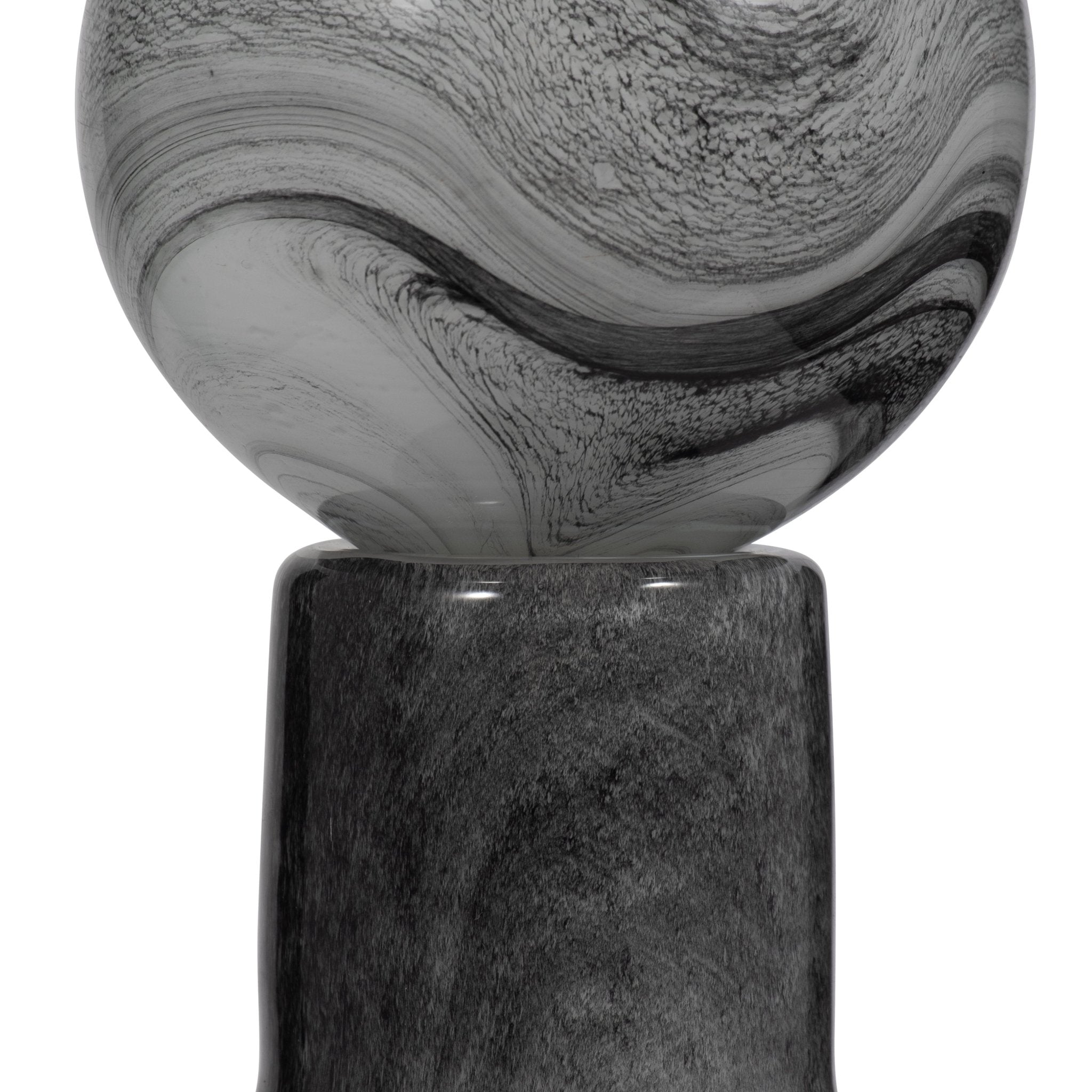 22" Katrina Gray Swirl Lidded Glass Bottle Vases and Jars| Sagebrook Home