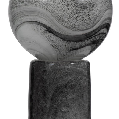 22" Katrina Gray Swirl Lidded Glass Bottle - Al Rugaib Furniture