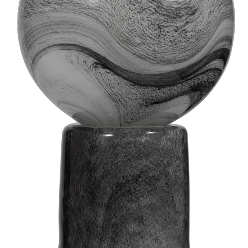 22" Katrina Gray Swirl Lidded Glass Bottle - Al Rugaib Furniture