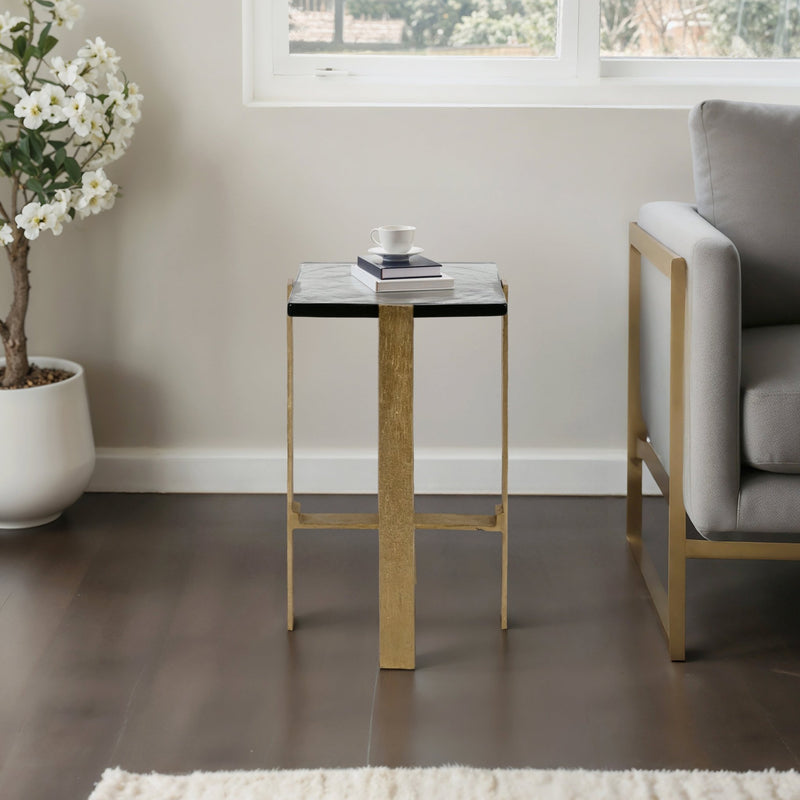 22" Kelpine Short Gold Accent Table - Al Rugaib Furniture