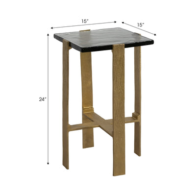 22" Kelpine Short Gold Accent Table - Al Rugaib Furniture