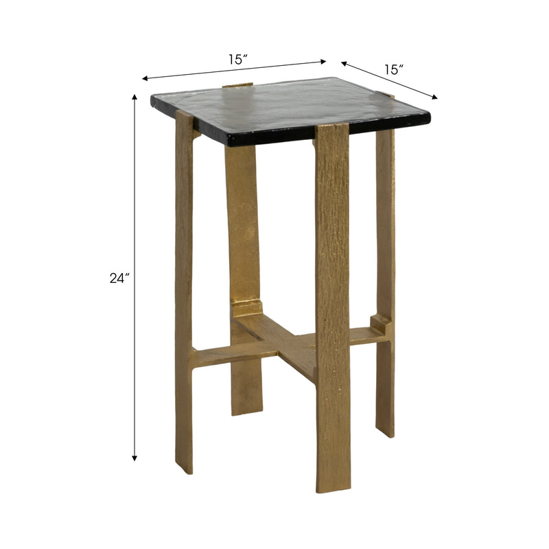 22" Kelpine Short Gold Accent Table - Al Rugaib Furniture